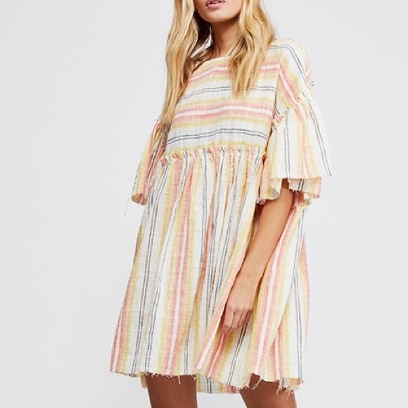 free people SUMMER NIGHTS striped tunic . - Picture 3 of 8